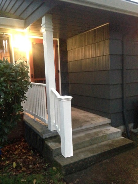 How to build a porch railing on concrete